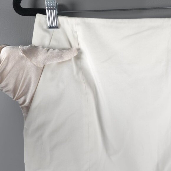MaxMara Portugal 🇵🇹 Made 11010492 Lined White Skirt with Pockets Back Slit 6 - Picture 6 of 11